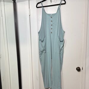 Light Sage Women's Button-Front Jumpsuit